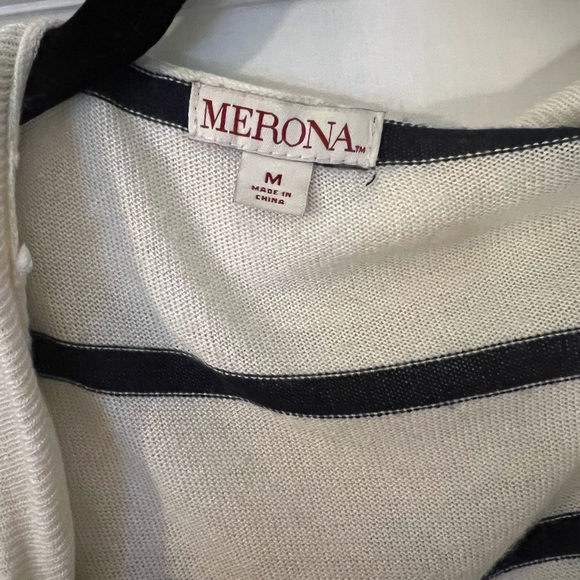 Merona from Target Lightweight Navy Striped Cardigan - Picture 2 of 3